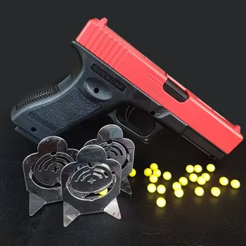 Manual G17 Toy Gun With Laser Soft Bullet Airsoft Pistol Outdoor Sports CS Game Weapon for Children Gift 1