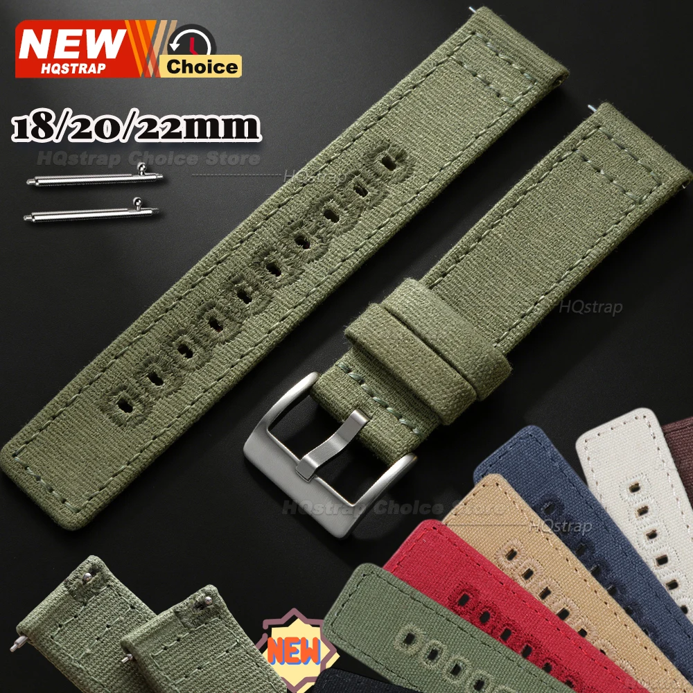 Universal Nylon Canvas Quick Release Watch Strap - Versatile and Stylish Wristband