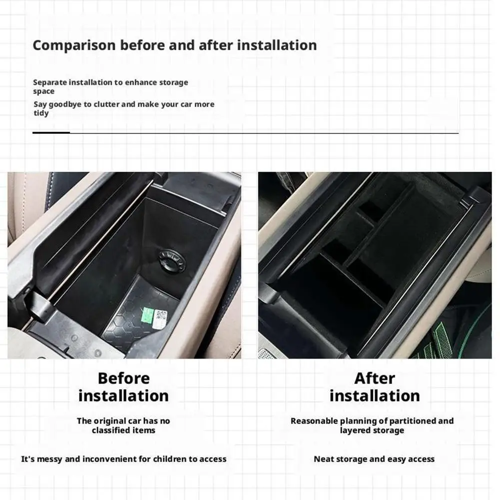 Car Armrest Storage Tray Console Organizer Box