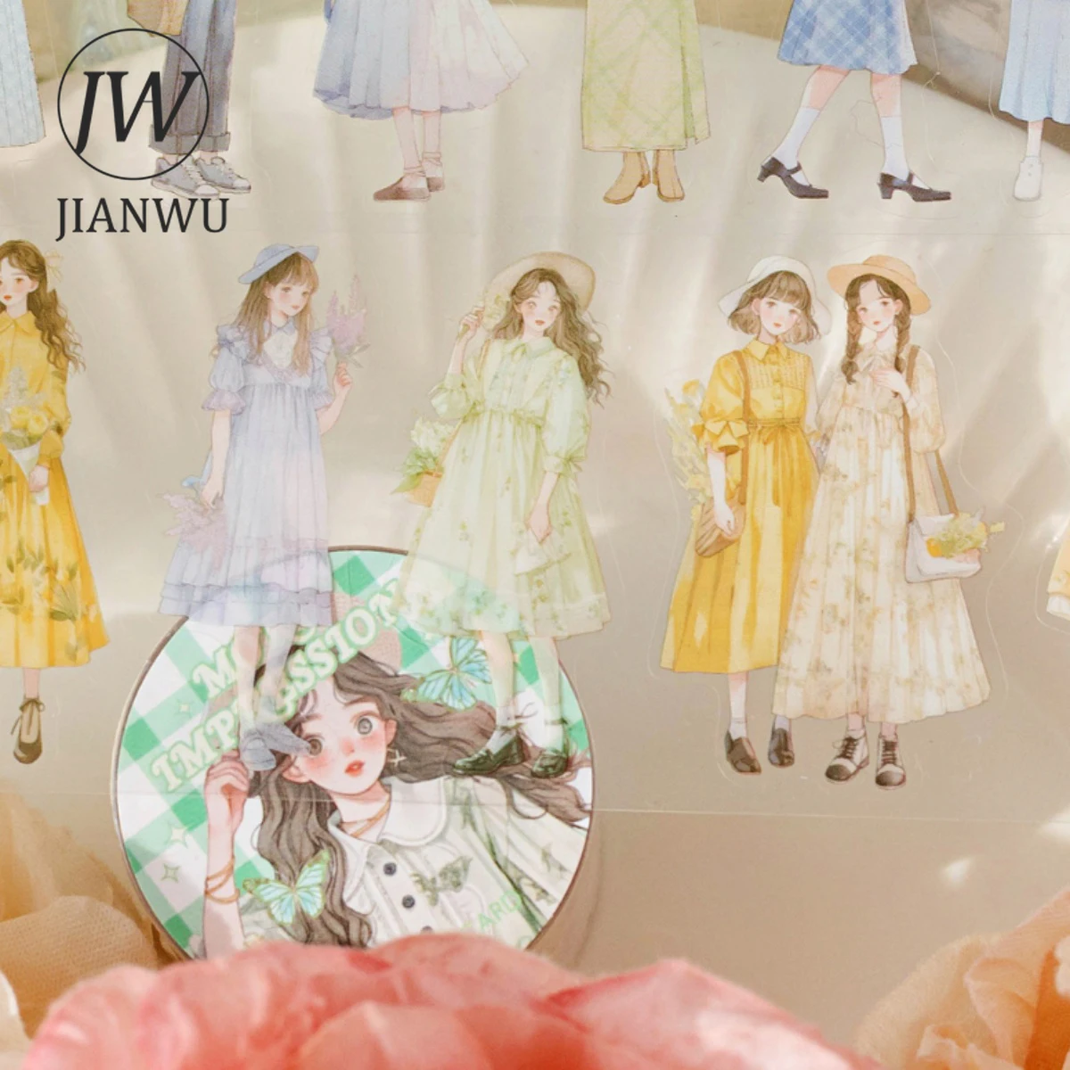 JIANWU 일상 생활 시리즈 문학적 캐릭터 의상 재료 장식 pet 테이프, 창의적인 DIY 저널 콜라주 문구, 50mm * 200cm
