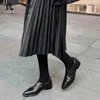 size 34-40 Women Pumps Platforms Genuine Leather Pointed Toe Loafers Spring Summer Slip On Shoes Leisure comfortable soft Ins 5