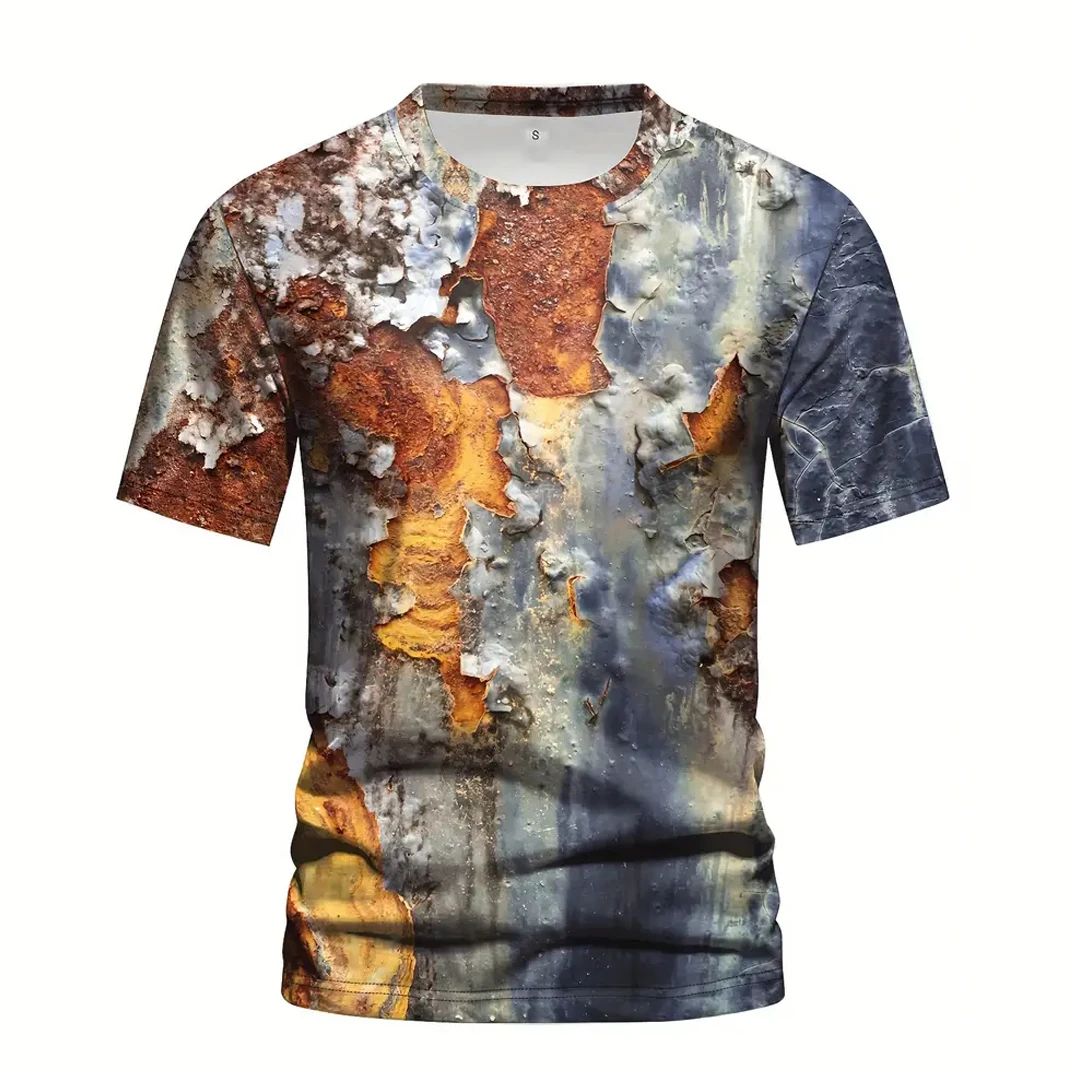 maglietta grafica da donna casual, con stampa a farfalla, scollo tondo