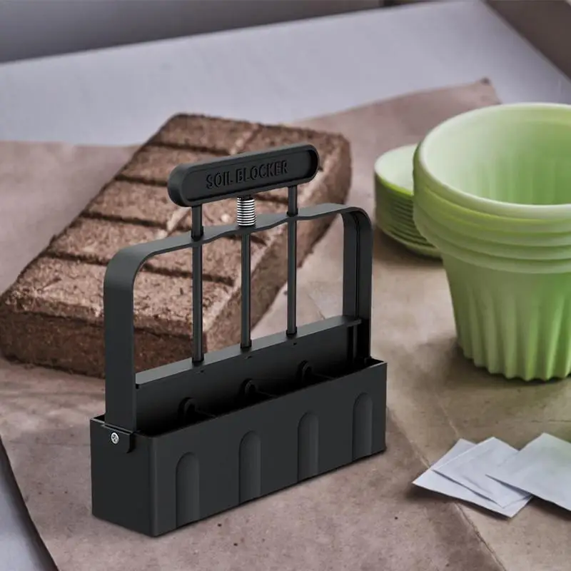 Handheld Seedling Soil Blocker Soil Block Maker for Garden Prep Seedling Production Base Block Making Reusable Hand Tool handheld planting tool