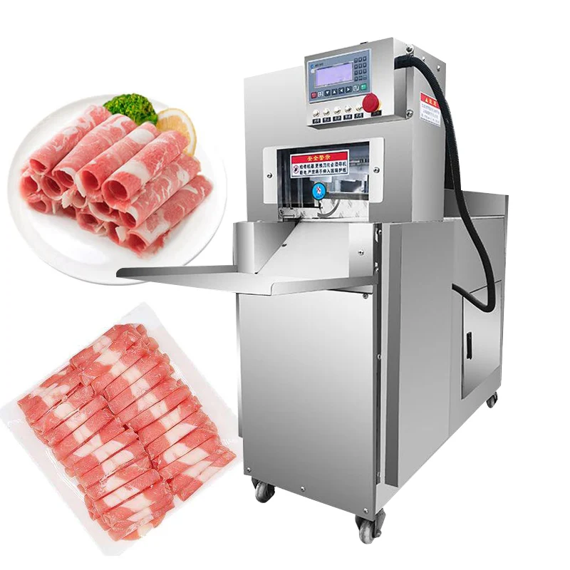 

110V 220V Commercial Frozen Meat Slicer For Mutton Roll Beef Brick Bacon Ham Large Frozen Meat Processing Equipment