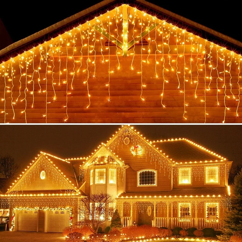 

Icicle Led Light Curtain Christmas Decoration for House Christmas Lights Street Garland Waterproof Festoon New Year's Garland