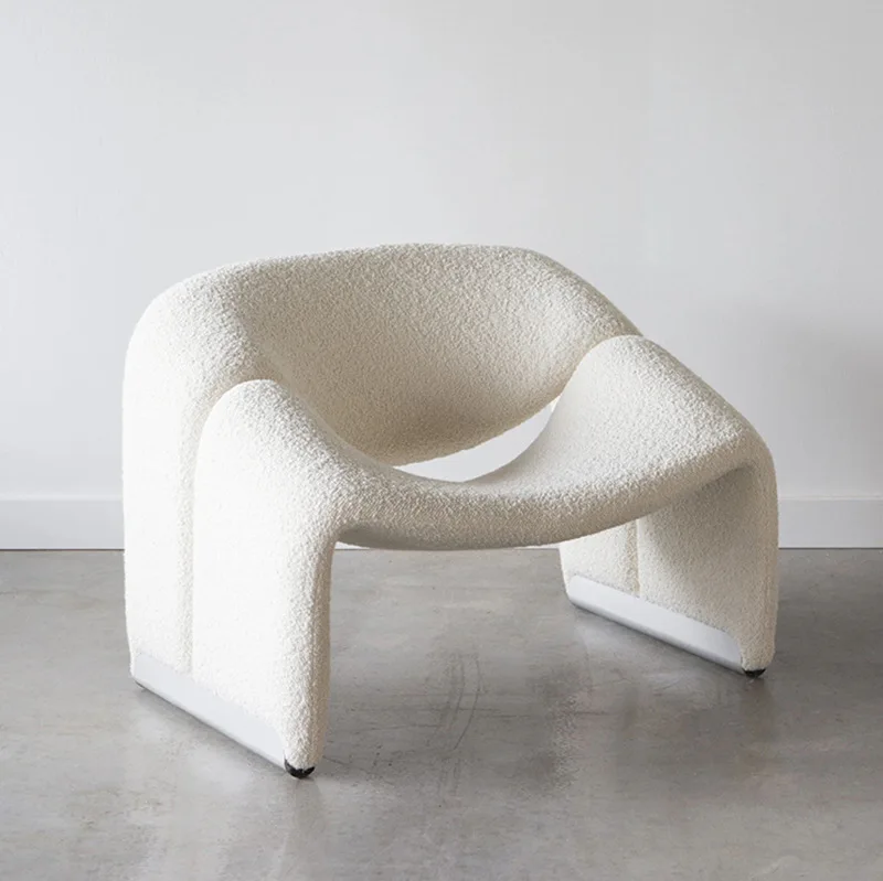 

Small Sofa Chair Lamb Cashmere Fabric High Resilience Finalize Sponge Living Room Bedroom Balcony Sofa Chair Armchair