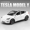 1:24 Tesla Model Y Model 3 Charging Pile Alloy Die Cast Toy Car Model Sound and Light Children's Toy Collectibles Birthday gift 5