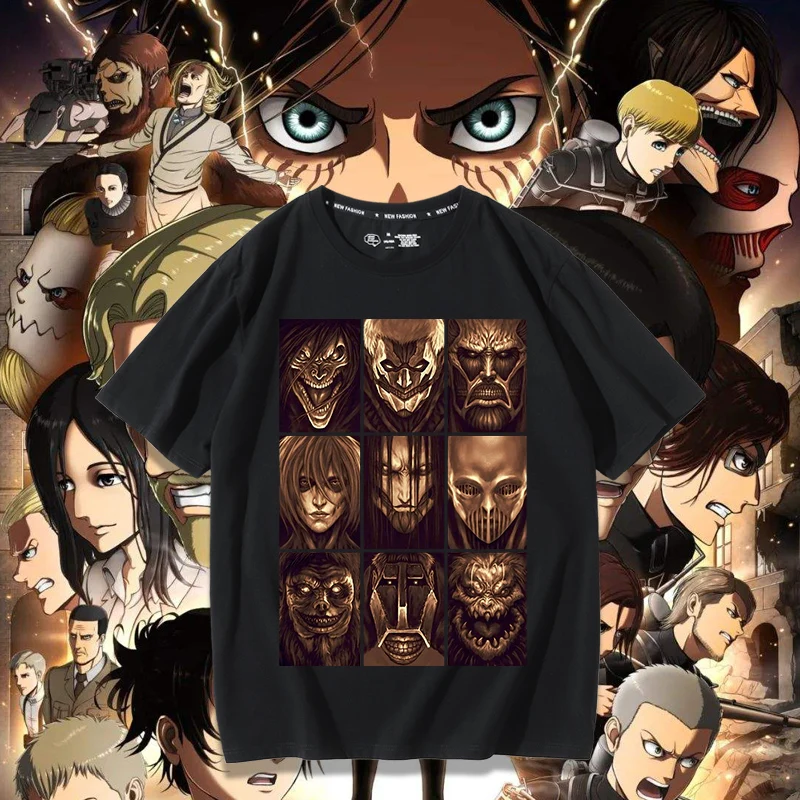 

JP Anime Attack on Titan Print 100% Cotton Tee Shirt Giant Collection Anime Cosplay T-shirt For Men and Women