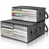Large Capacity Clothes Storage Bag Non-Woven Foldable Quilt Storage Bag with Lids Zipper Wardrobe Clothing Organizer Sorting Box 2