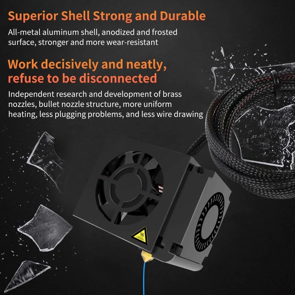 Fully Assembled Hotend Kit with Metal Shell and Dual Fan