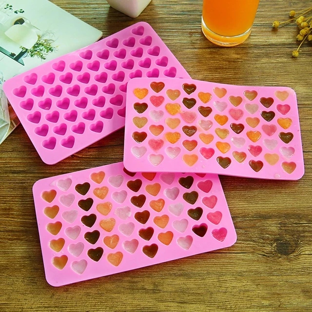 55 Lattice Heart Shape Ice Cube Tray Mini Silicone DIY Chocolate