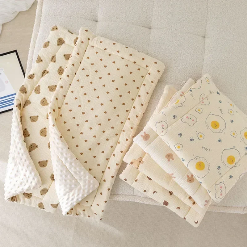 Cartoon Bear Baby Stroller Seat Cushion Cotton Soft Newborn Car Seat Pad Infant Pushchair Mattress Mat Kid Pram Accessories