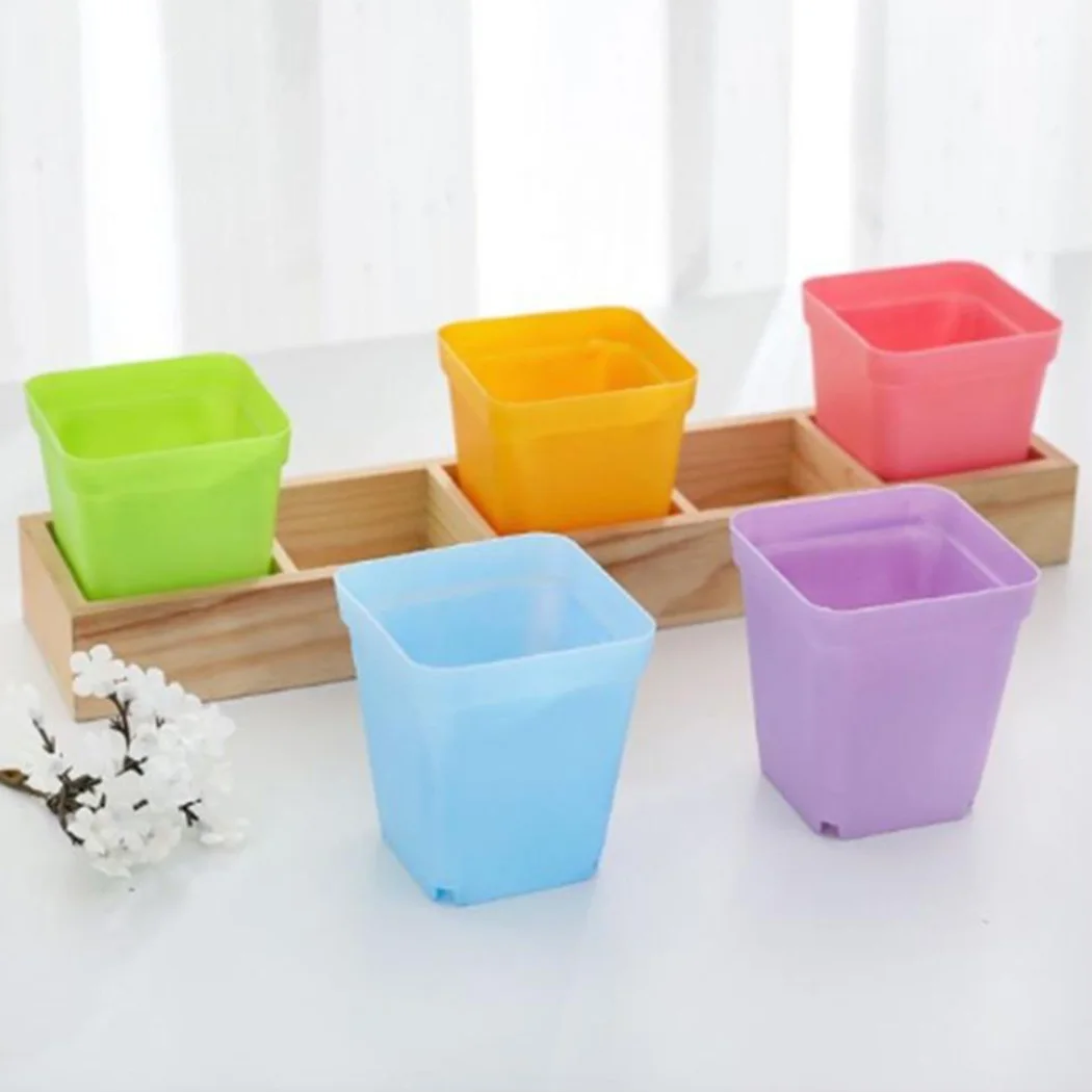 

Vegetable Flowerpots Decor Decoration Home Office With Tray 15pcs Colorful Flower Mini Plant Brand New Durable