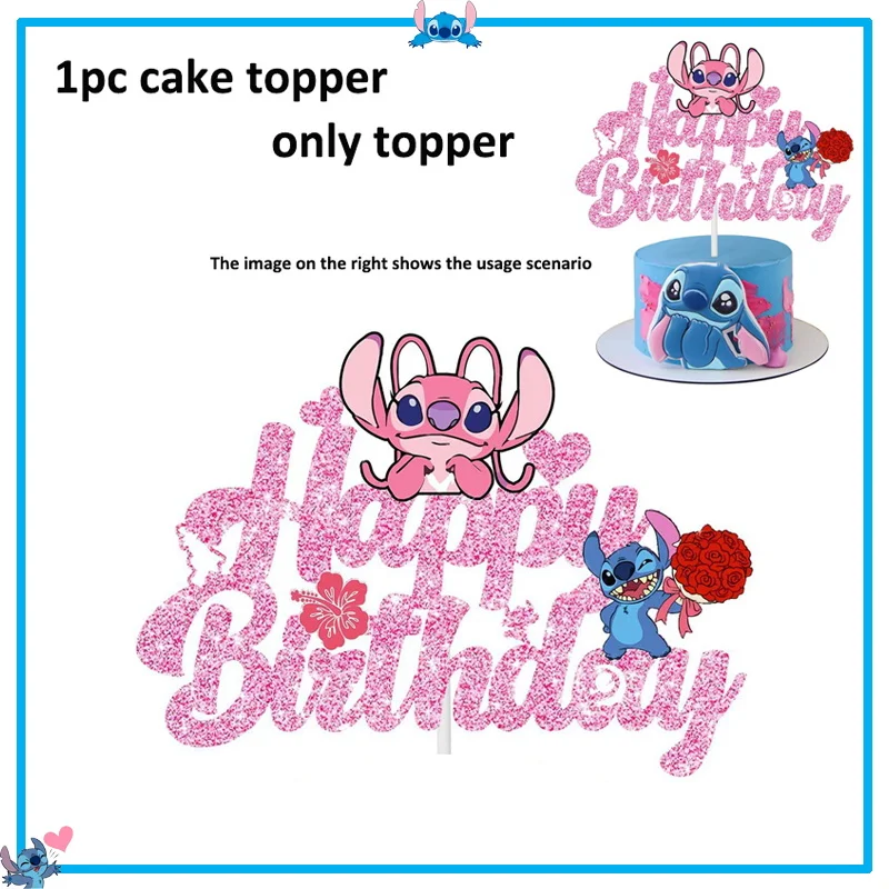 Decoraciones para fiesta de cumpleaños de Disney Stitch, Lilo y Stitch, servilletas de papel azul, vasos, platos, globos, suministros para baby shower para niños
