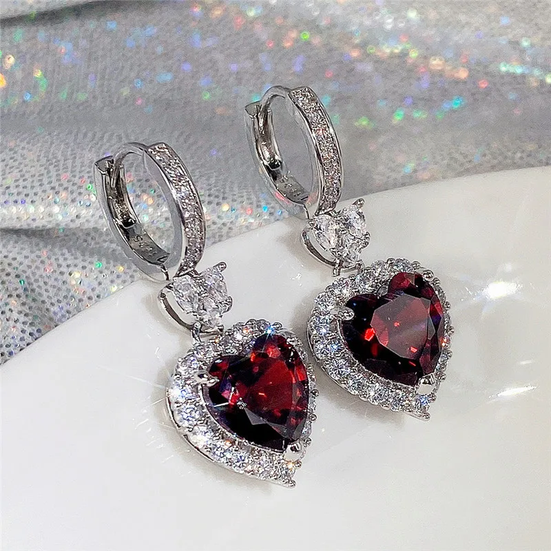 925 Silver Necklace Earrings Jewelry Set For Women Wedding Engagement CZ Cubic Zircon