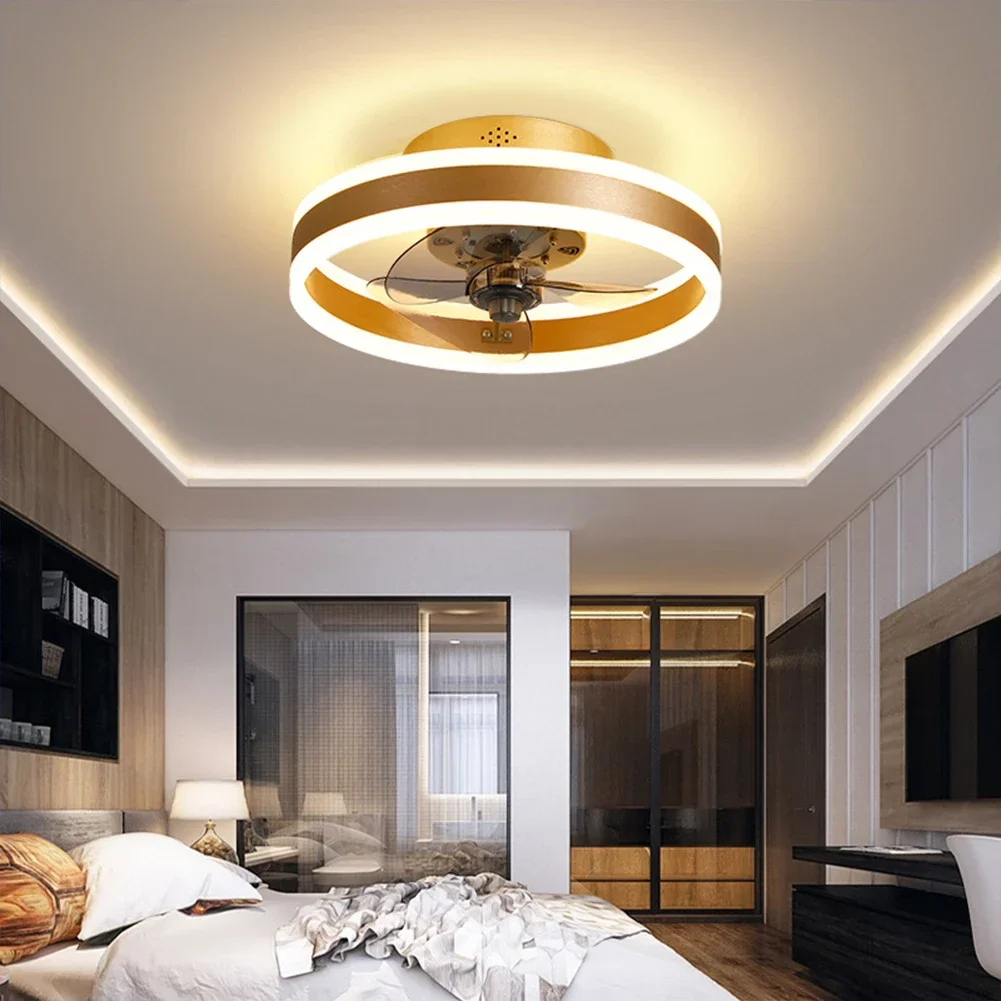 Modern Ceiling Fan With Light 110V Led Ceiling Fan With 3 Color Temperature Adjustable Wind Speed Remote Control For Living Room