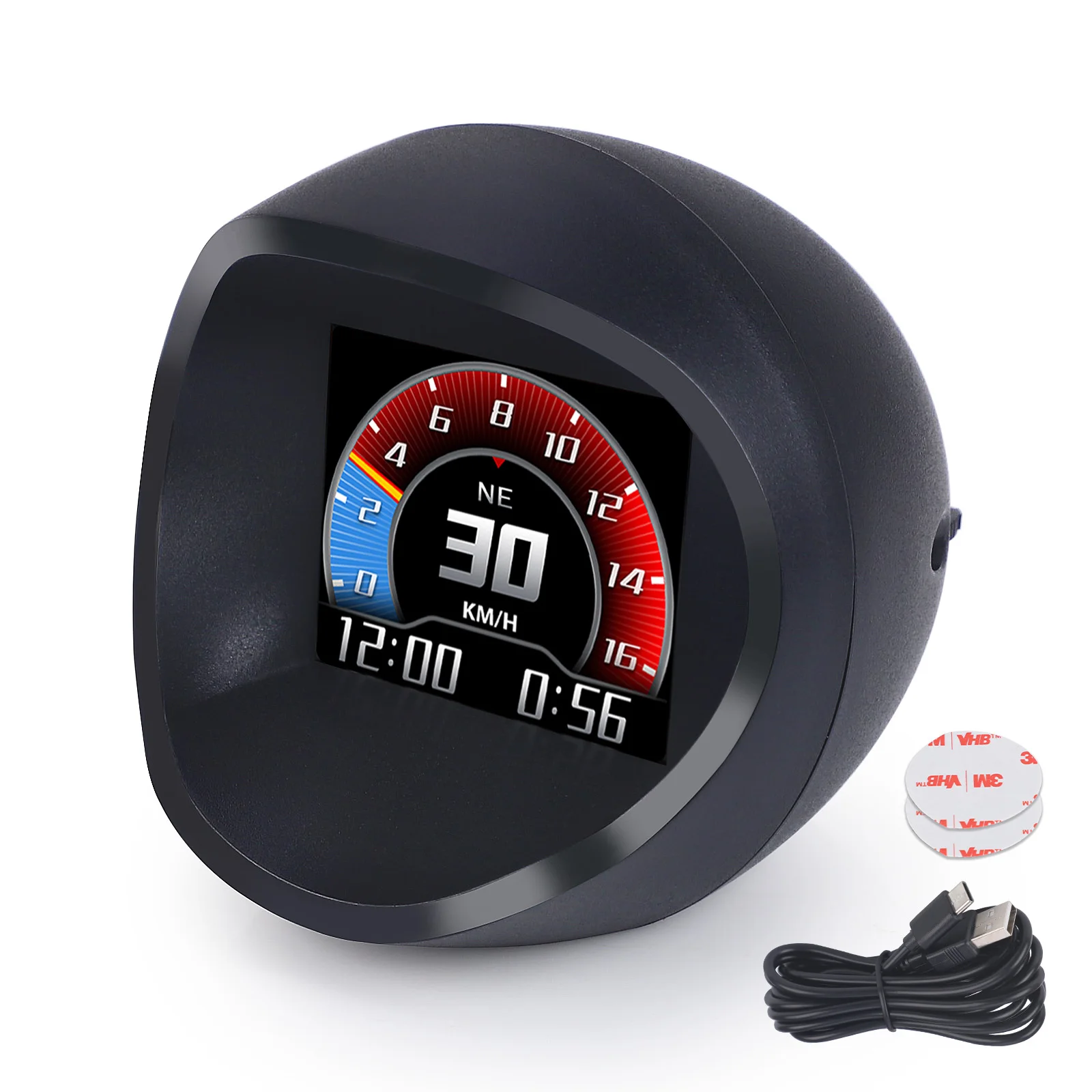 Display Head-up Universale per Veicoli con Velocità/Chilometraggio/Altitudine/Orologio/Tachimetro, GPS HUD per Auto con Espressioni Dinamiche Multiple per Tutte le Auto