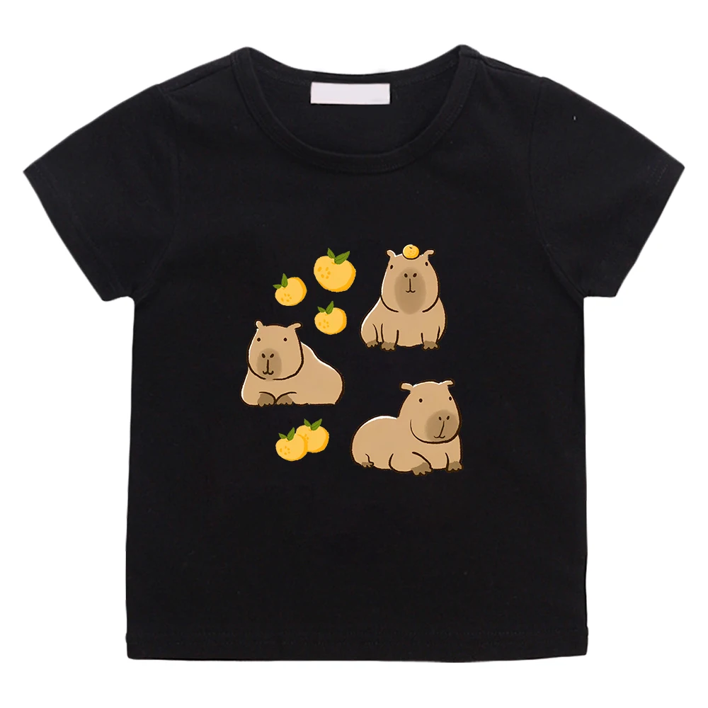 

Capybara Aesthetic Manga T-shirts Fashion 100% Cotton Anime Tee-shirt Cute Cartoon Comic T Shirt High Street Boys/girls Tshirt