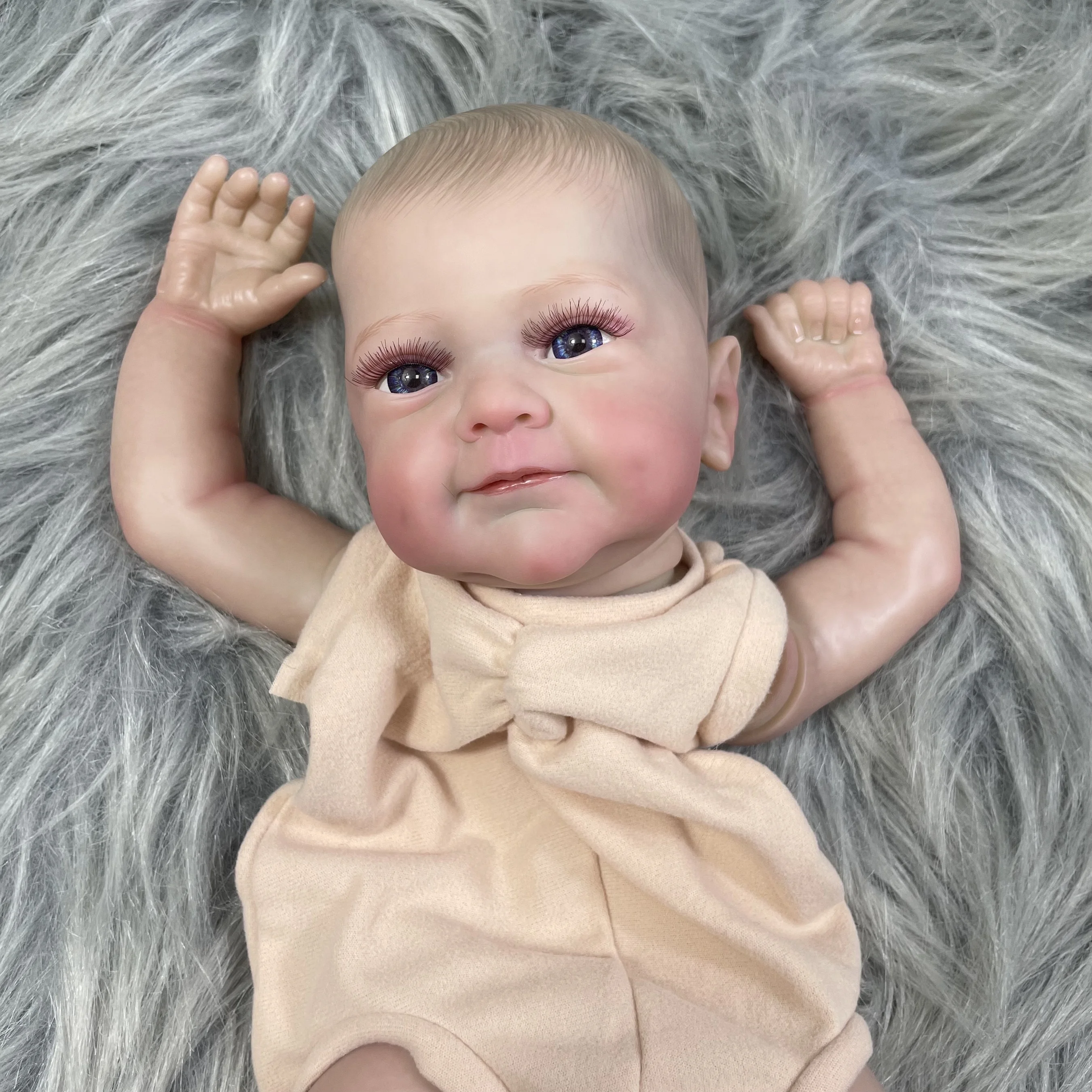 19 inches Already Painted Bebe Reborn Doll Kits Sanya With Blue