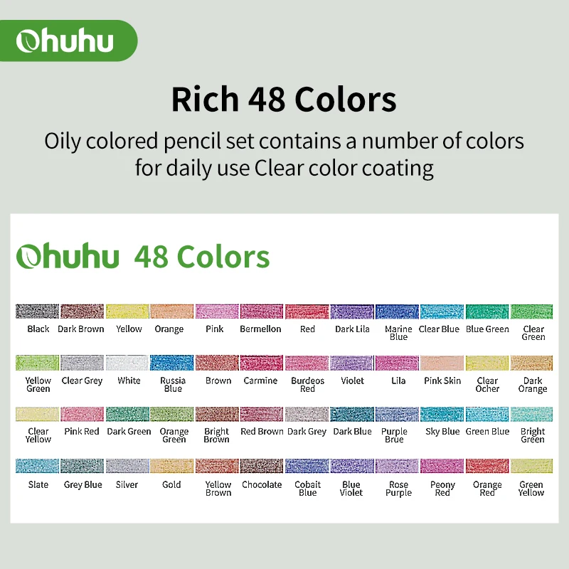 Ohuhu Colored Pencil Professional Oil Color Pencil Set Soft Wood Watercolor Crayon Drawing Pencils oil pastels color pencils School Kid Art Supplies