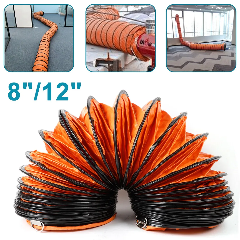 Tuyau de Ventilation 30 cm/12 pouces, PVC, tuyau d'air, tuyau d'air chaud, tuyau extensible, 5 M, tuyau de Ventilation en spirale pour ventilateur de chauffage 1