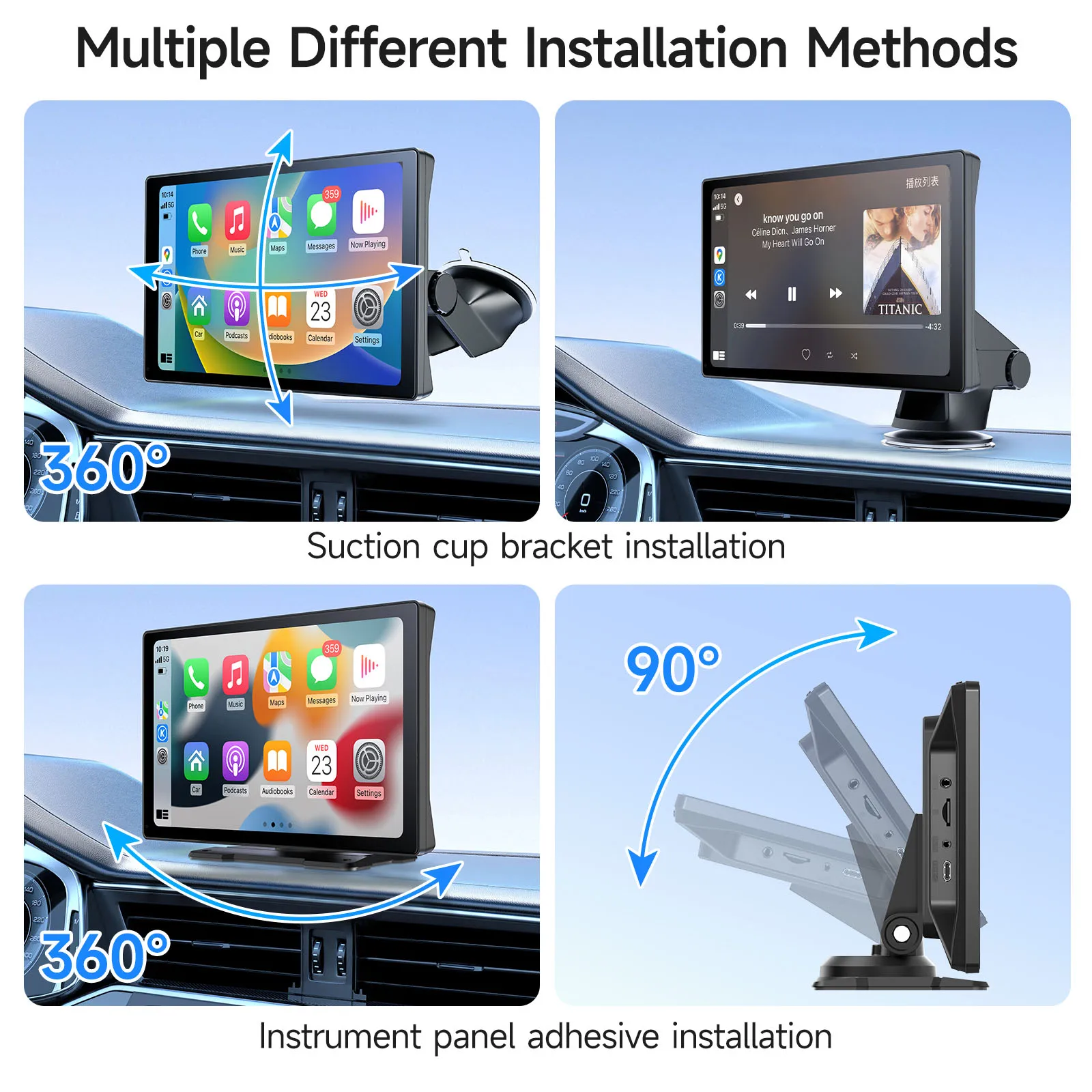 9 Inch Wireless Car Stereo With Carplay Portable Multimedia Radio Touch Screen GPS Navigation Universal WIFI Audio Player