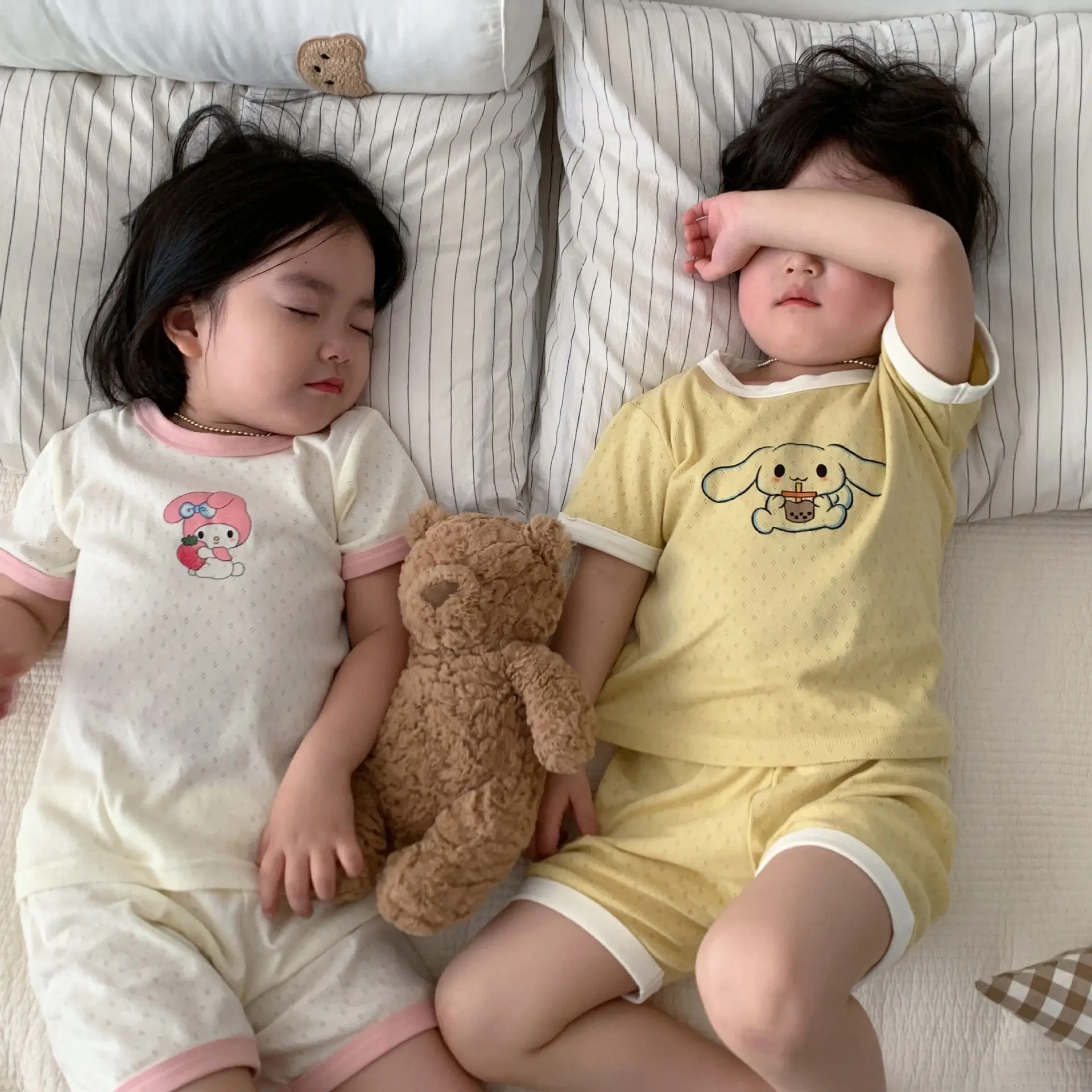 

Sanrio Cinnamoroll My Melody Kuromi Summer Child Boy's Pajamas Girls Pajamas Suit Cartoon Anime Home Wear Cotton Short Sleeve