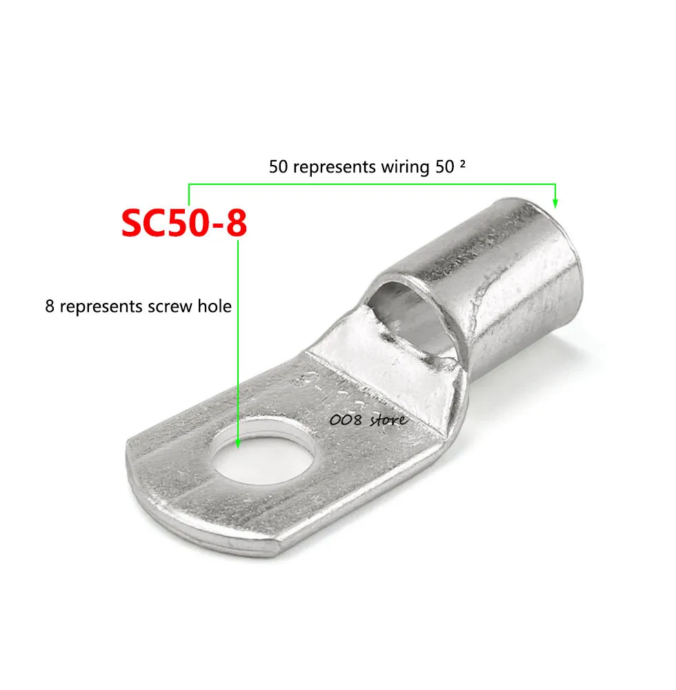 Single Hole Tube Tinned Copper Lugs Ring Electrical Wire Welding Cable Connector - Terminal