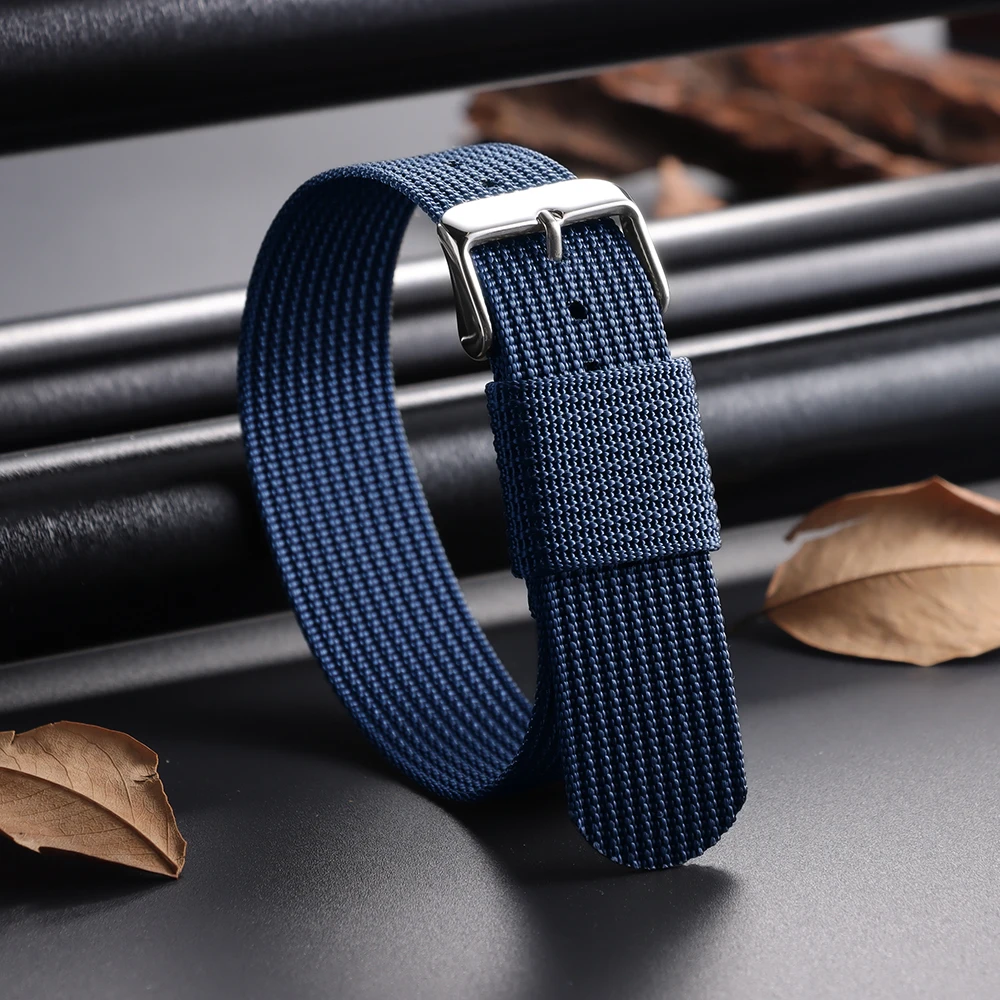 Breathable Braided Nylon Watch Band - Black & Green Army Sports Strap