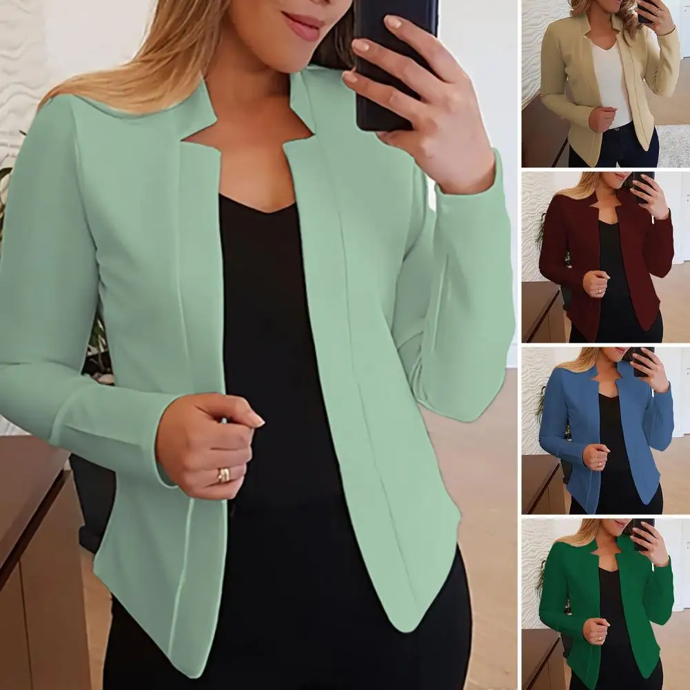 

Cardigan Blazer Intellectual Temperament Office Ladies Blazer Office Work Notched Collar Open Stitch Cardigan Blazer