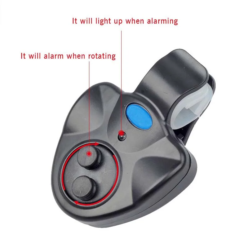 Small MINI Electronic Wireless ABS Fish Bite Alarm Sound Running LED