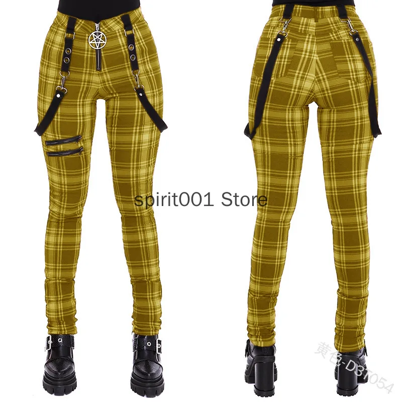 Plaid Pants Women High Waist Y2k Punk Pant Summer Spring