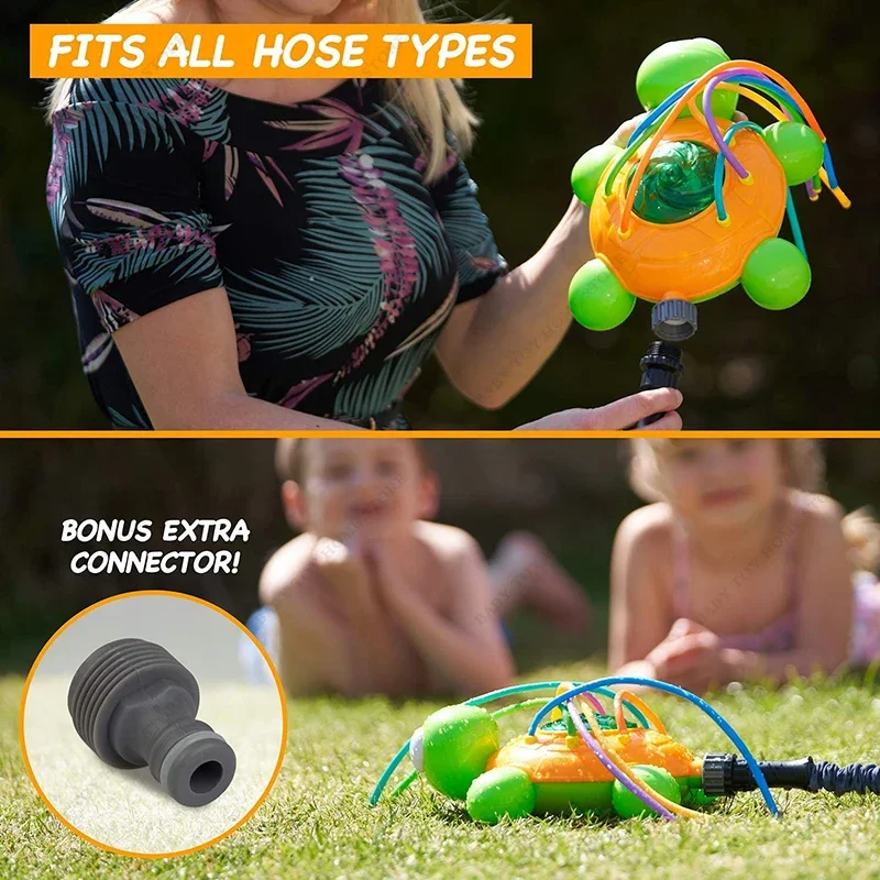 Outdoor Water Spray Sprinkler for Kids and Toddlers Backyard Spinning Turtle Toy Splashing Fun Gifts Kid Boysgirls