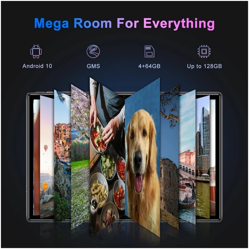 New 10.1“ Android 12 Tablet UNISOC SC9863A Quad-Core CPU 4GB RAM 64GB ROM Dual Cameras 1280 X 800 IPS 8000mAh