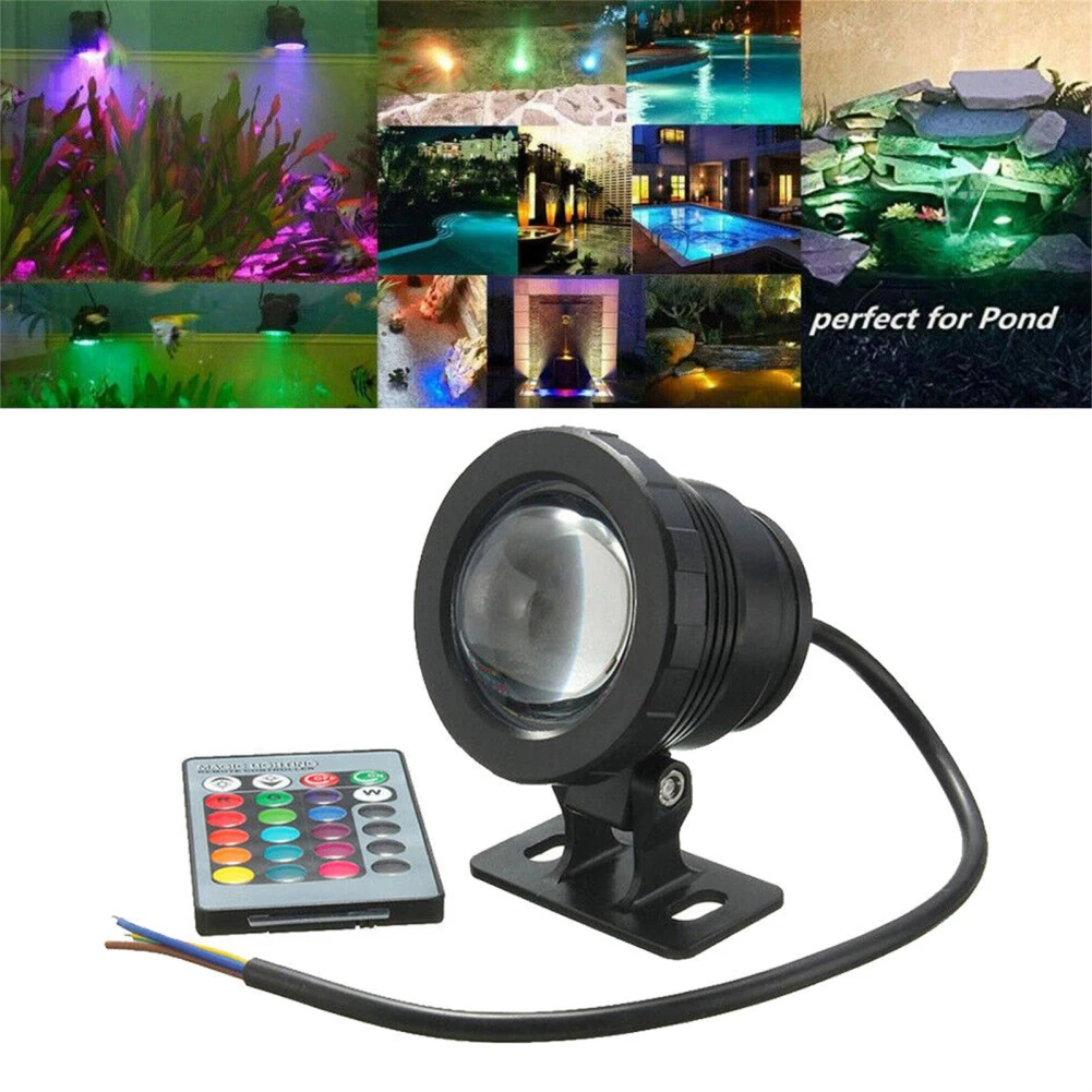

110V 220V Underwater Lights RGB Color Changing 90 Degrees Adjustable Lighting Angle IP65 Waterproof For Aquarium Tank Yard Pool