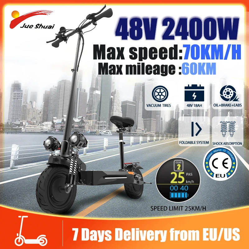 2400w Electric Scooter Dual Motor Adults Powerful 67km/h Seat Power Scooter Eléctrico Speed