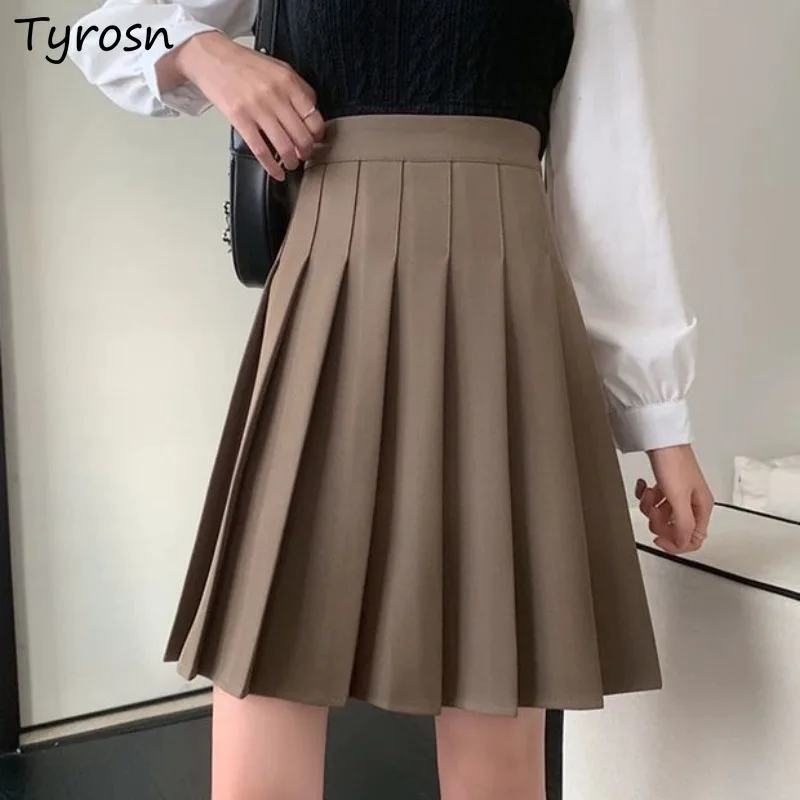 

Pleated Mini Skirts Women Summer Preppy Style Tender Simple All-match Casual Ulzzang High Waist Classic Girls Fashion Clothes