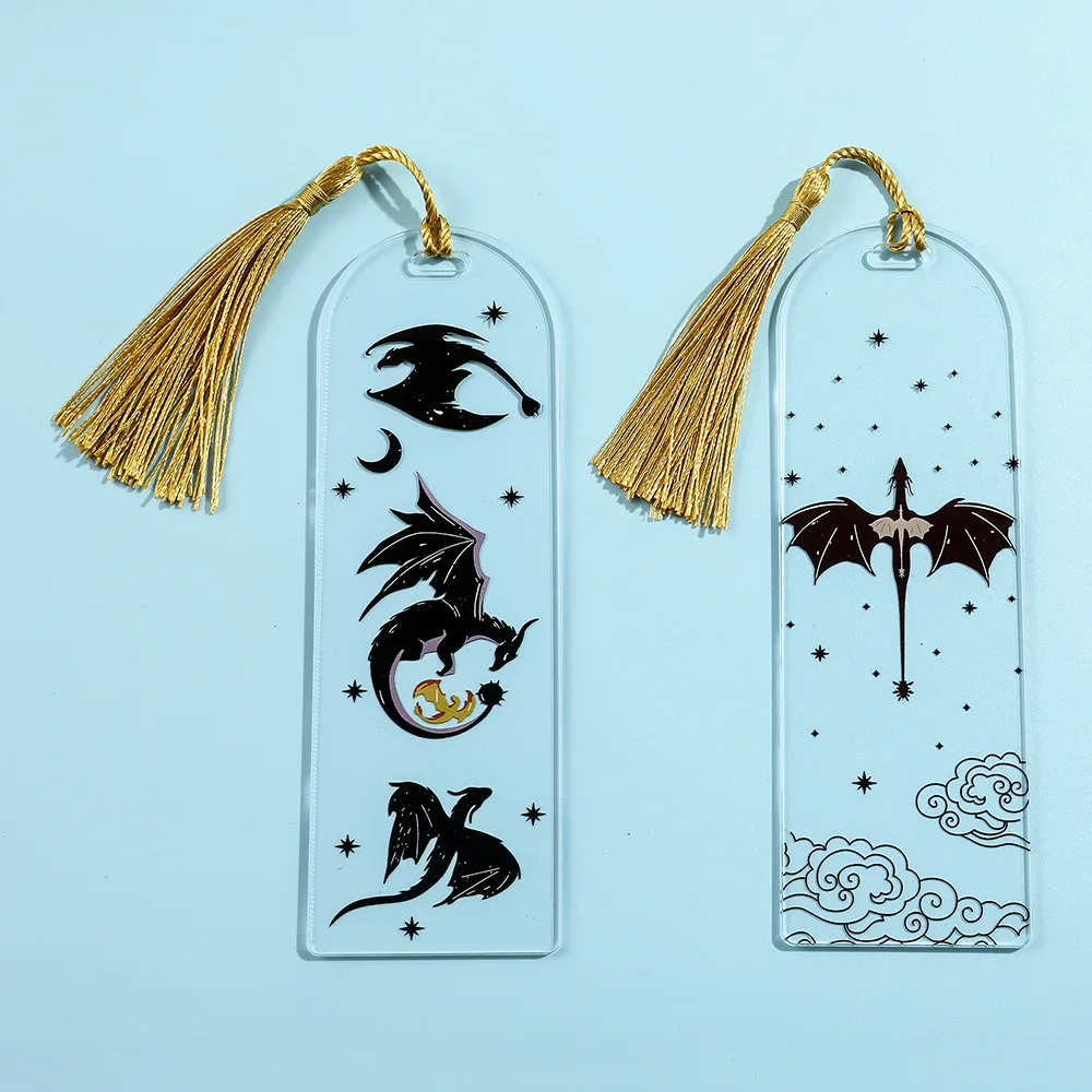 Acrylic Bookmark Anime Black Dragon Bookmarks Collection Gift for Book Lovers Acrylic Book Mark for Men Women Teacher Friend Kid Marker Reading