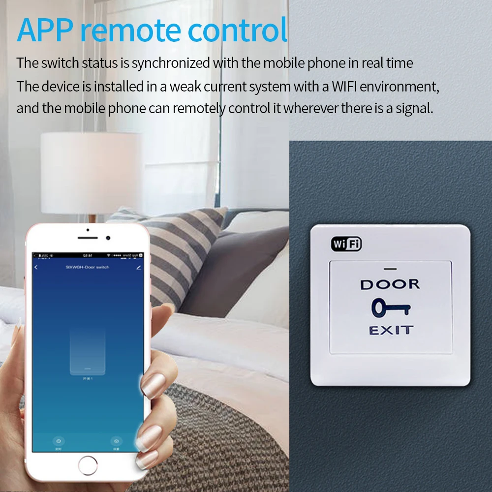 Smart WiFi Door Exit Button with Remote Access and Control