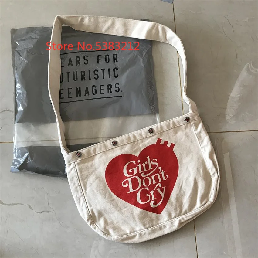 Human Made Girls Don't Cry Canvas Bag For Women Men Luxury Designer Handbag  Crossbody Sling Satchel Messenger Shoulder Bags 2022