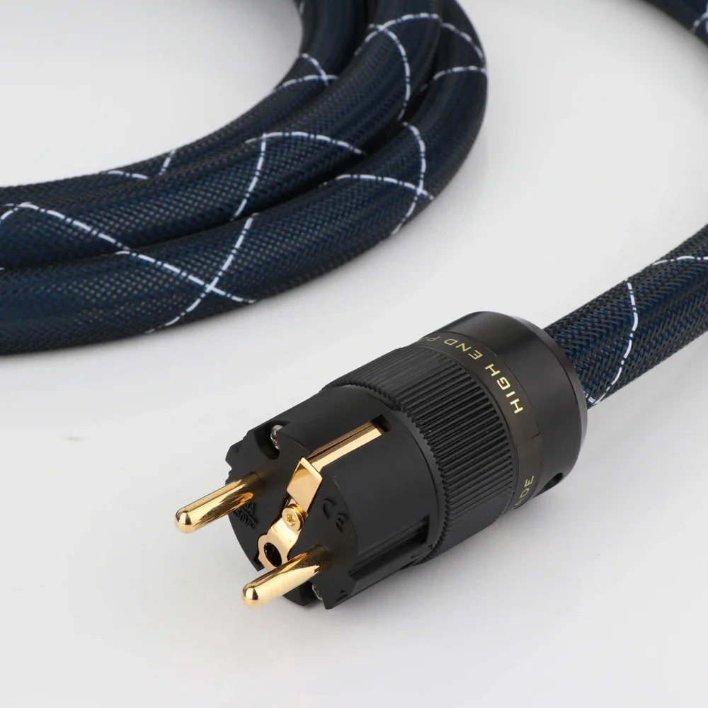 Hi-end 6N OCC Audio EU/US/AU Power Cord EU version Mains Power Cord Double Shielding Connection Filterure Amplifier Cable