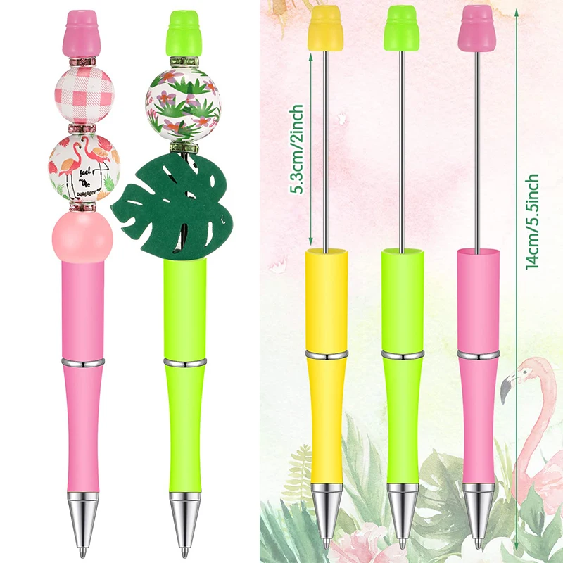비즈 펜 비즈 펜, DIY 만들기 키트, 여러 가지 빛깔의 볼펜, 검정 잉크, 여성, 어린이, 학생, 사무실, 60 개