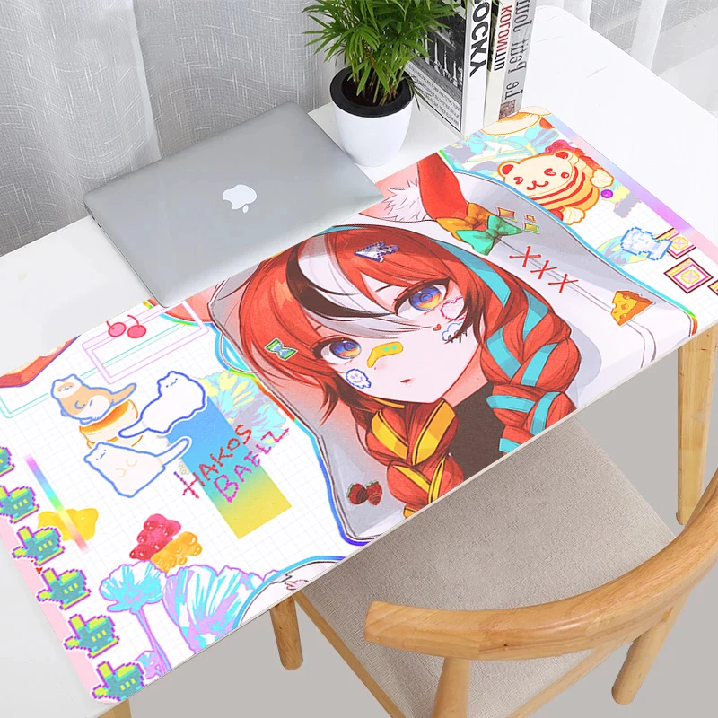 Hololive Hakos Baelz alfombrilla de ratón Kawaii Anime Girl Gaming Accessories Keyboard Mousepad Office Laptop Game Cabinet Desk Mat