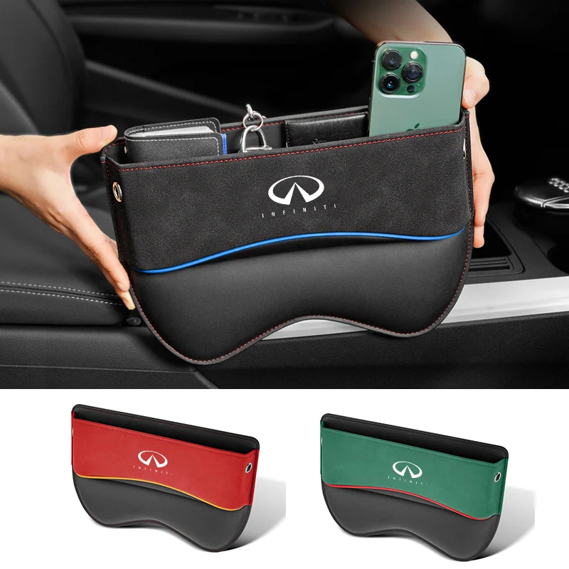 

For Infiniti FX35 Q50 Q30 ESQ QX50 QX60 QX70 EX JX35 Series Auto Parts Car Seat Crevice Suede Leather Storage Box