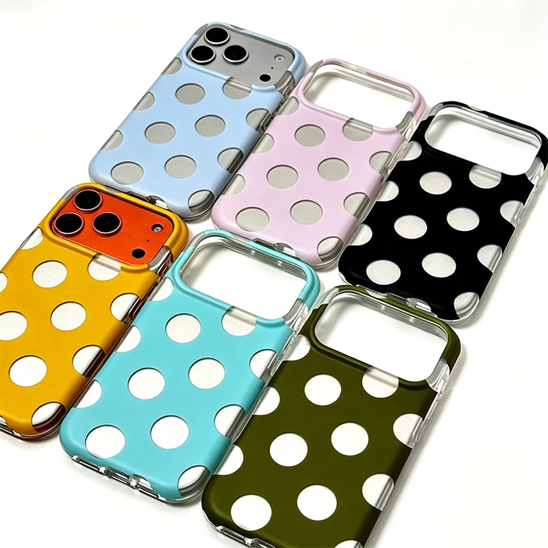 Chic Love Polka Dot Textured Soft Silicone Shockproof Phone Case
