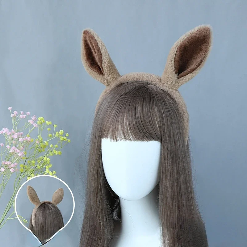 Cute Anime Horse Ear Hair Hoop  Costume Simulation Animal Ears Plush Headband  Accessories Halloween 2023