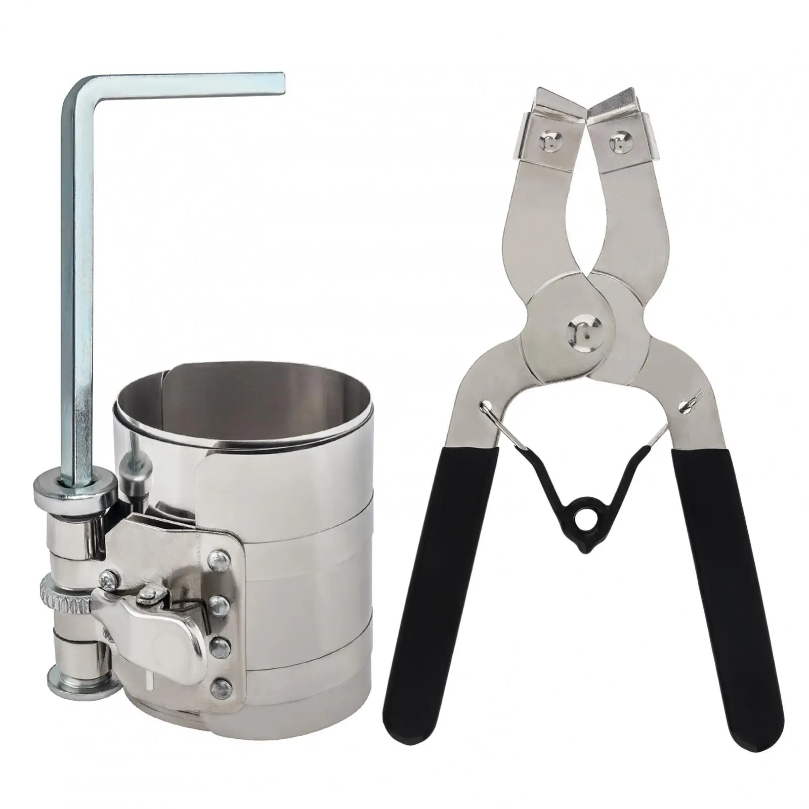Adjustable Piston Ring Compressor Tool multi functional tool 3 inch 53-175mm Car Engine Vehicle Maintenance Clamp Expander Plier Removal Kit