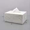 Nordic Marble Texture Resin Tissue Box Creative Decoration Home Living Room Bathroom Accessories Supplies Dining Table Paper Box 2