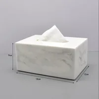 Nordic Marble Texture Resin Tissue Box Creative Decoration Home Living Room Bathroom Accessories Supplies Dining Table Paper Box 2