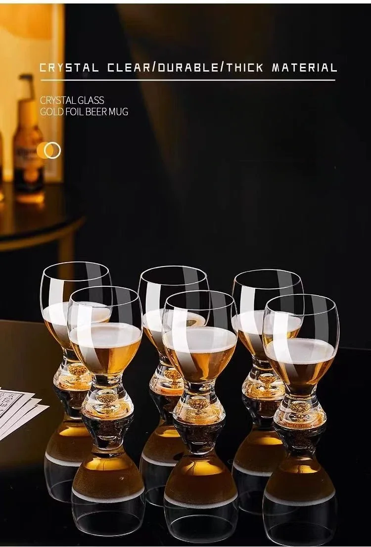 Description Picture 4 of itemHigh-grade craft brewing wheat root beer cups home creative cold drink cups juice cups wine cups creative gold foil beer cups